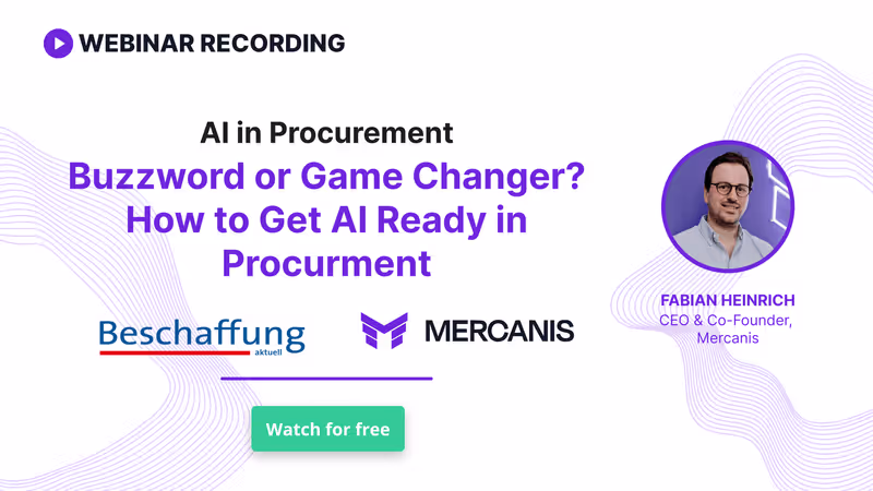 Webinar on AI readiness in procurement featuring industry experts discussing the impact of artificial intelligence on supply chain management.