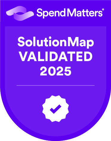 Badge of SpendMatters - SolutionMap Validated 2024 for Mercanis 