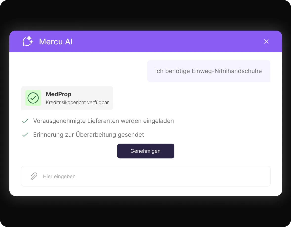 Dashboard displaying supplier proposal analysis and automated bid comparisons on the Mercanis platform.