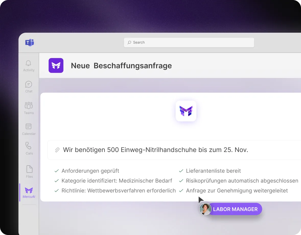 Dashboard displaying supplier proposal analysis and automated bid comparisons on the Mercanis platform.