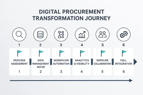 Diagram showing the digital procurement transformation journey