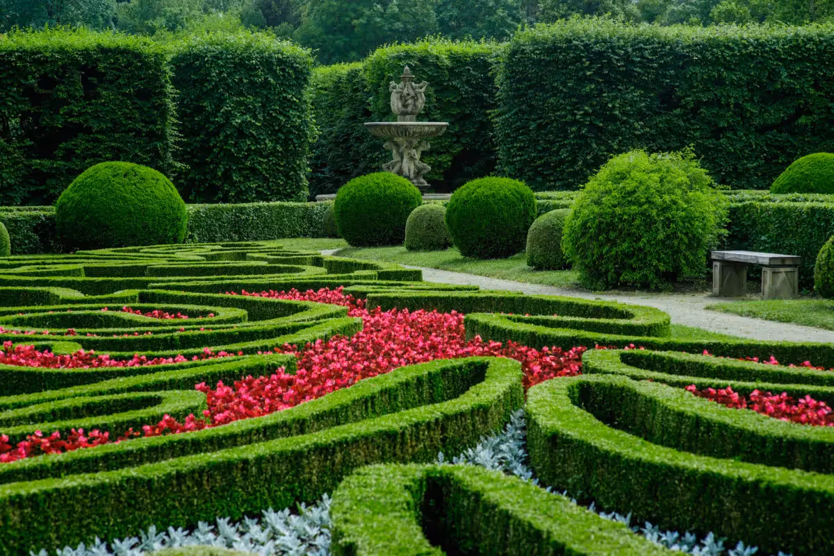 Historical Floral Garden in Kromeriz, moravia and UNESCO wonder