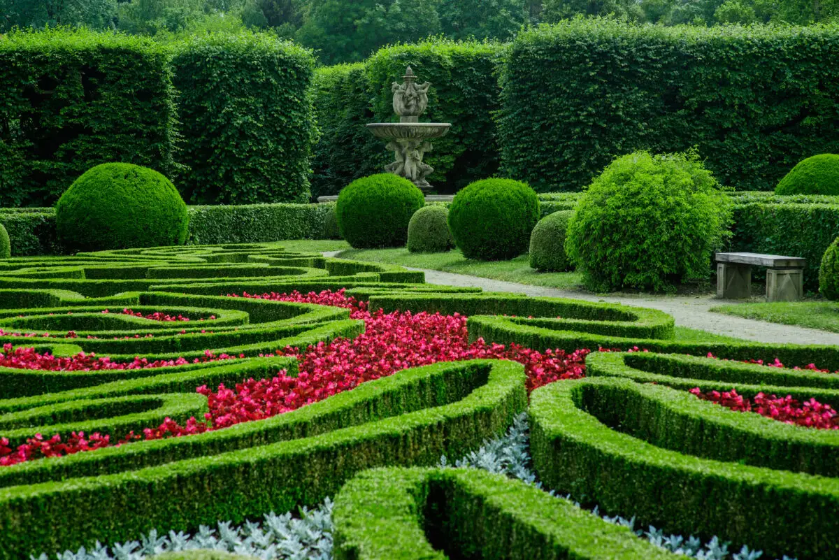 Historical Floral Garden in Kromeriz, moravia and UNESCO wonder