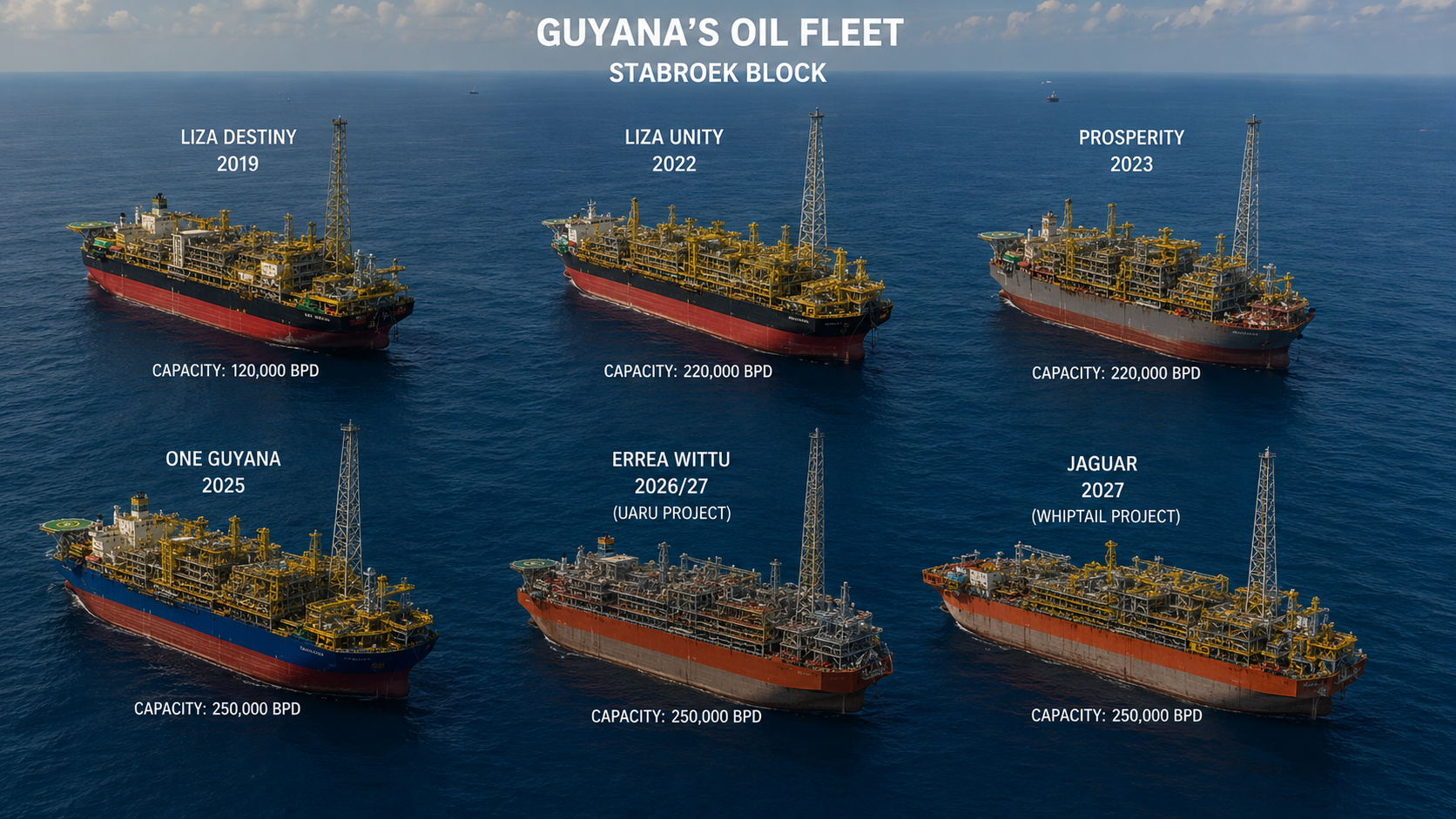 Four FPSOs today, six by 2027, nine by 2031 - Guyana's oil fleet keeps growing