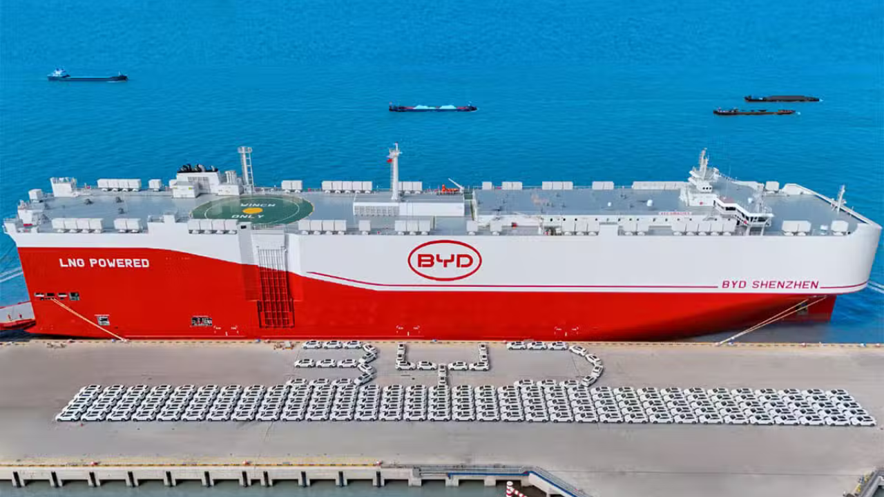 BYD orders 10 car-carrying ships as export push accelerates