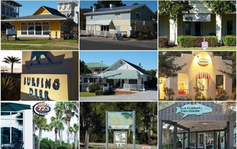 Surfing Deer, Perfect Pig, Old Florida Fish House, Angelina`s Seagrove Beach Restaurant Photo Montage
