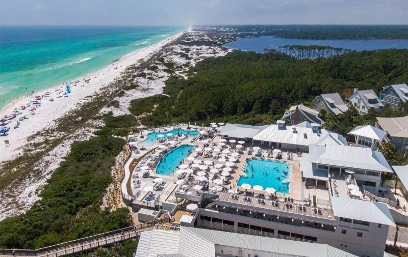 2020 WaterColor Beach Club and Western Lake Aerial View