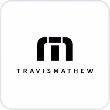 TravisMathew logo representing premium lifestyle apparel available for custom branding.