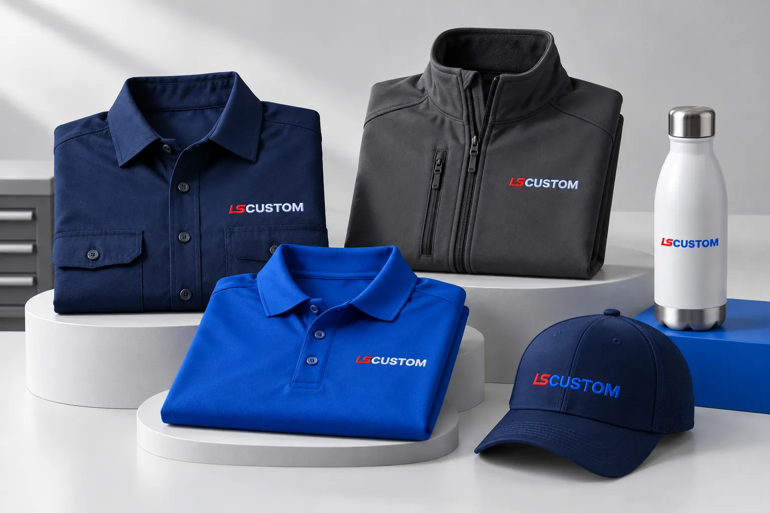 Illustrative LS Custom workwear assortment for field and operations teams