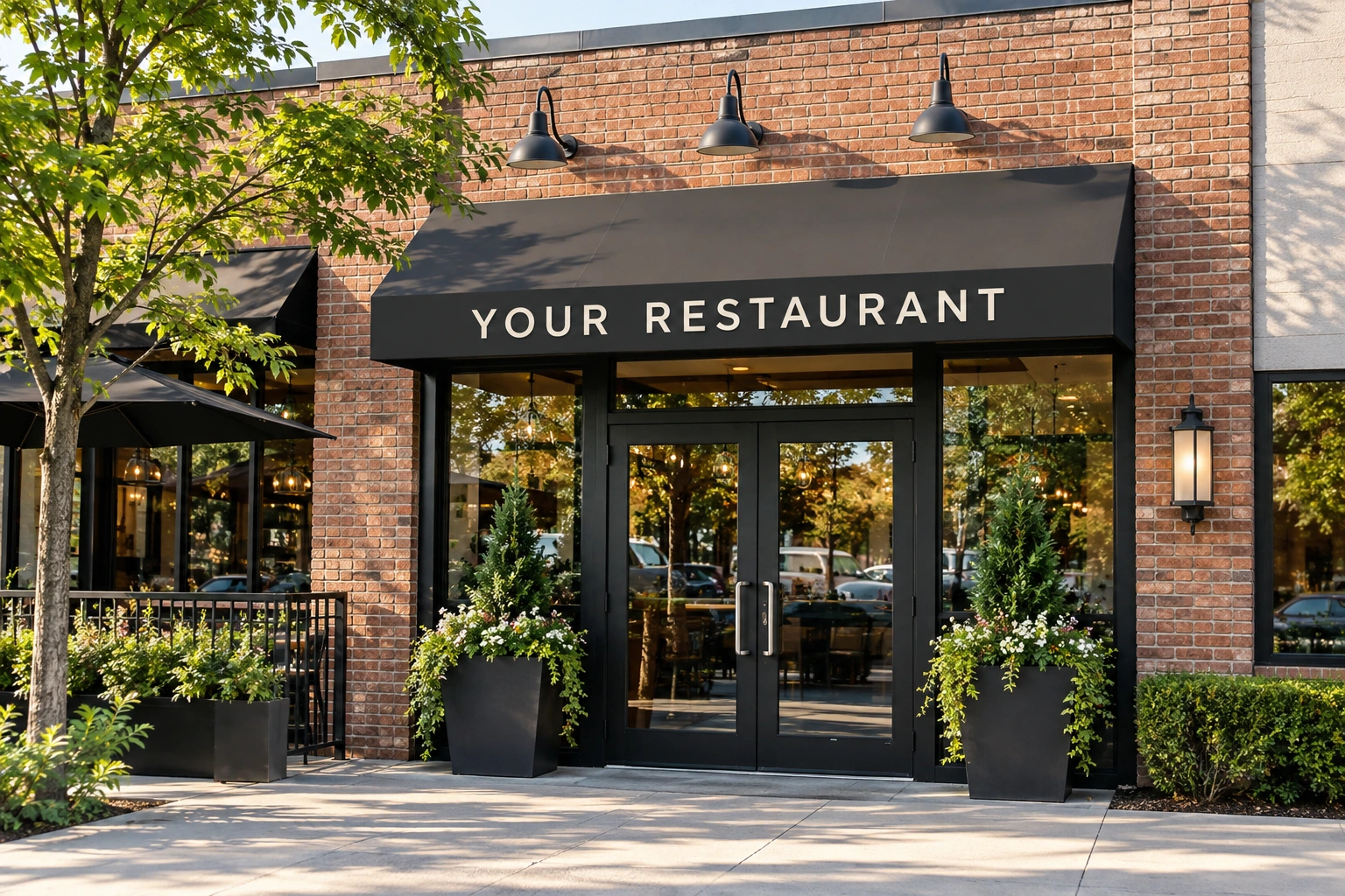 Illustrative restaurant storefront