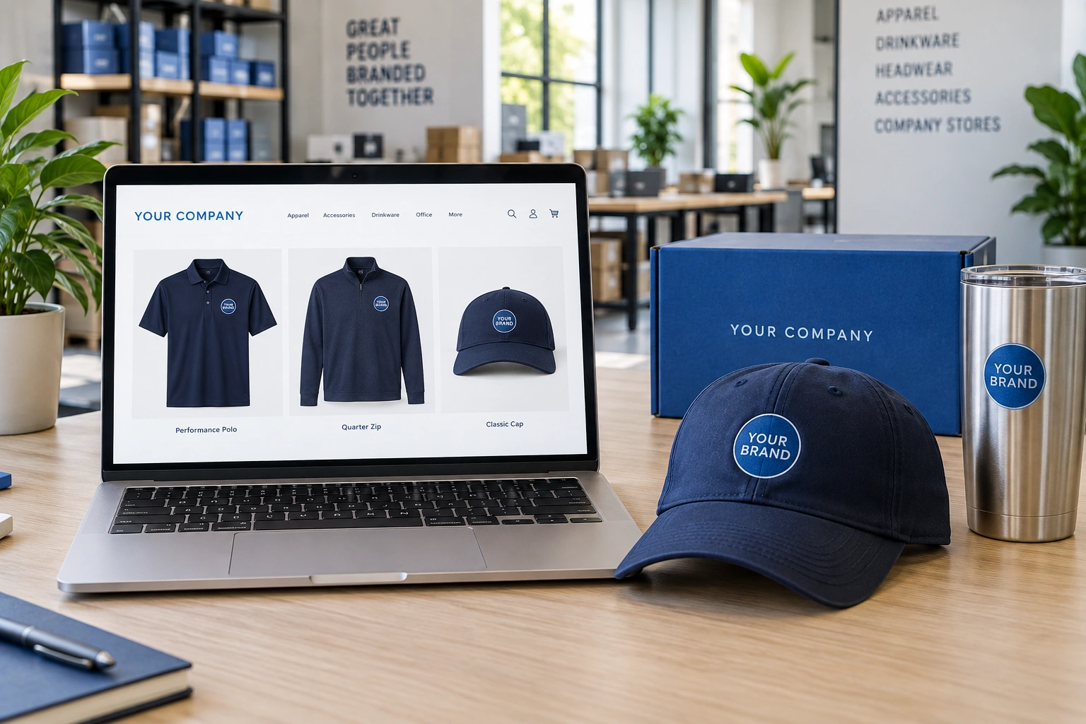 Company store with approved merchandise