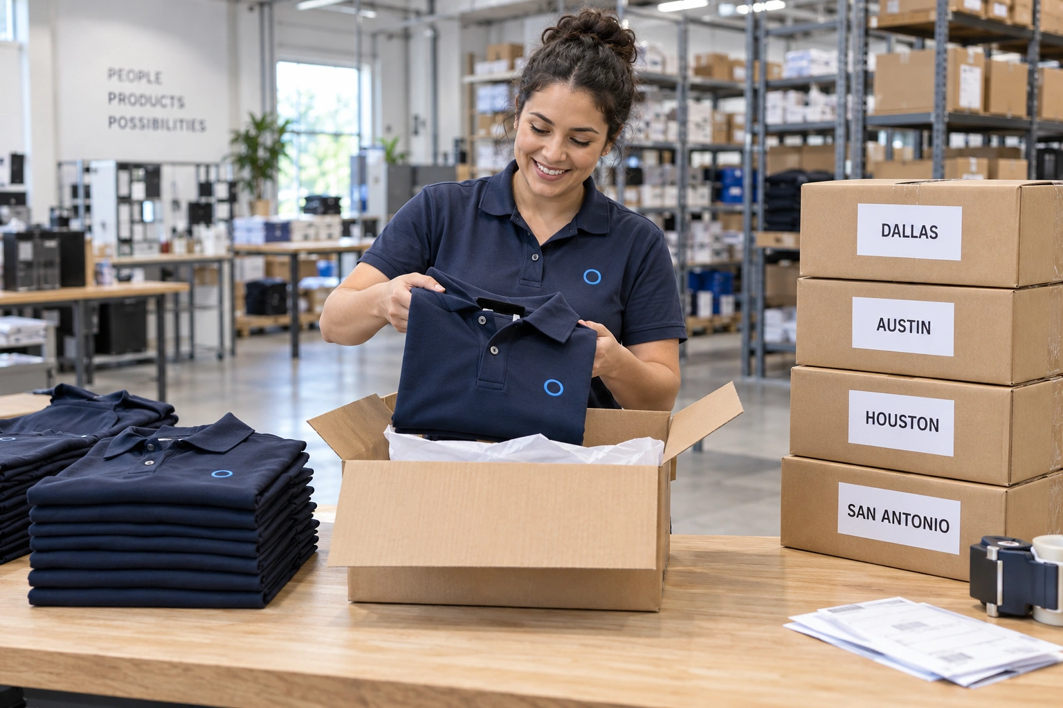 Merchandise coordinated for multiple team locations