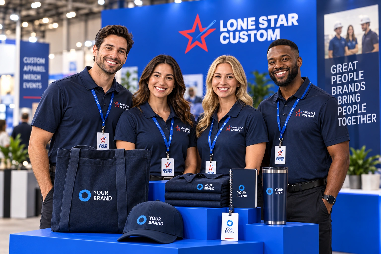 Illustrative branded apparel and merchandise