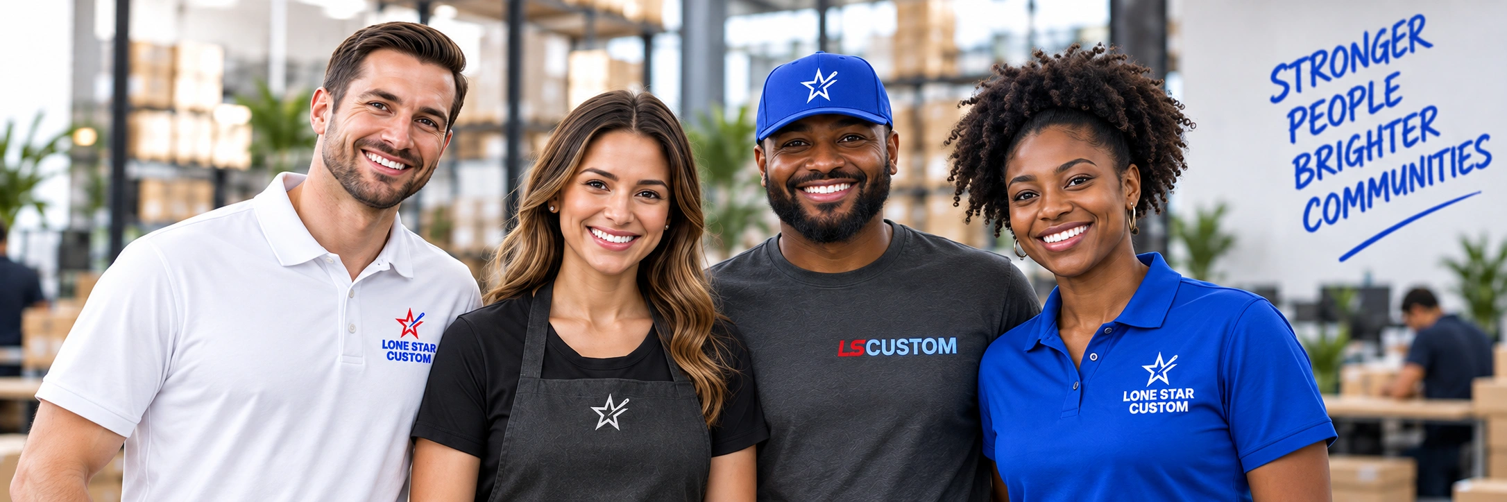 Apparel concept with white, charcoal and royal blue garments
