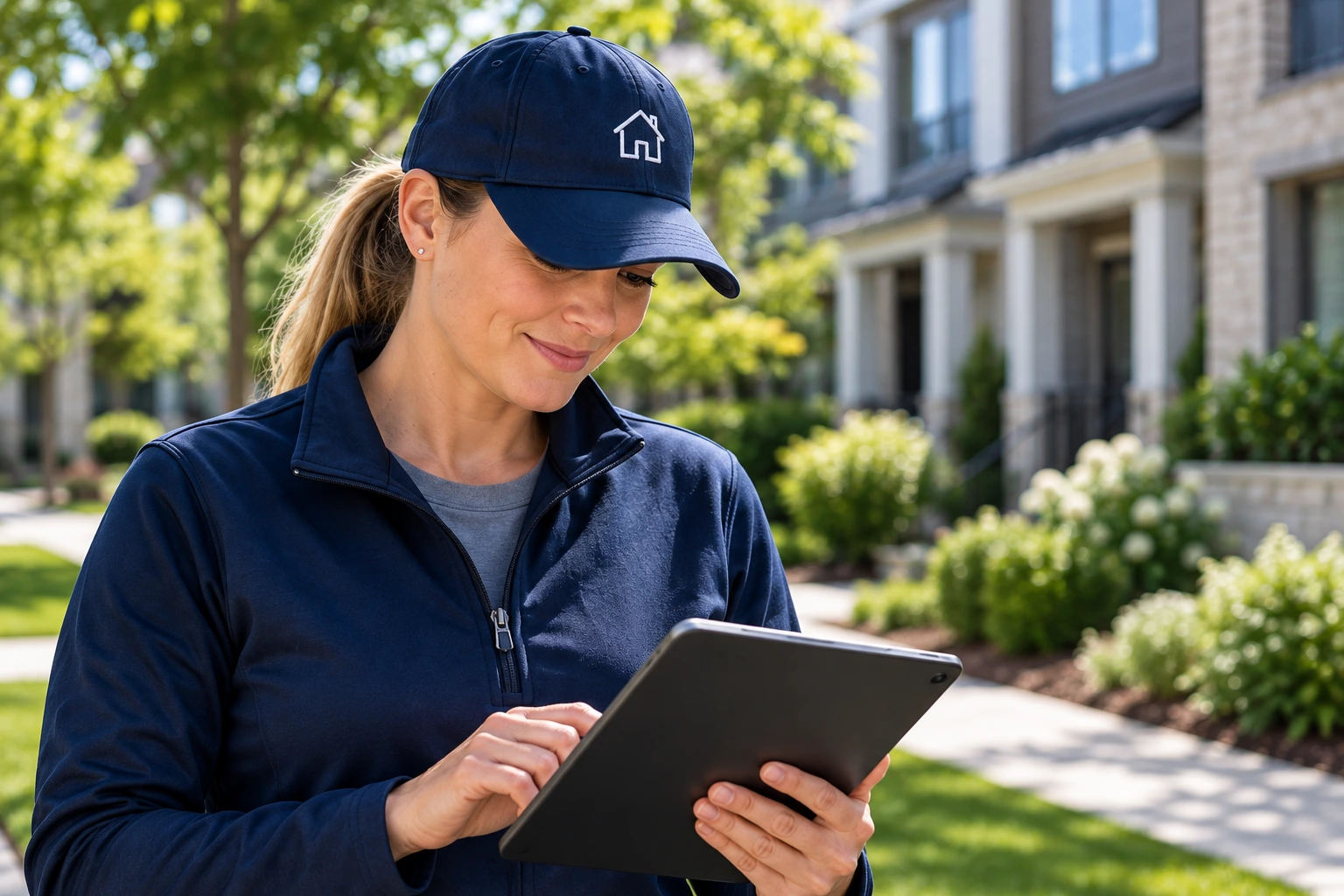 Team member wearing coordinated branded apparel