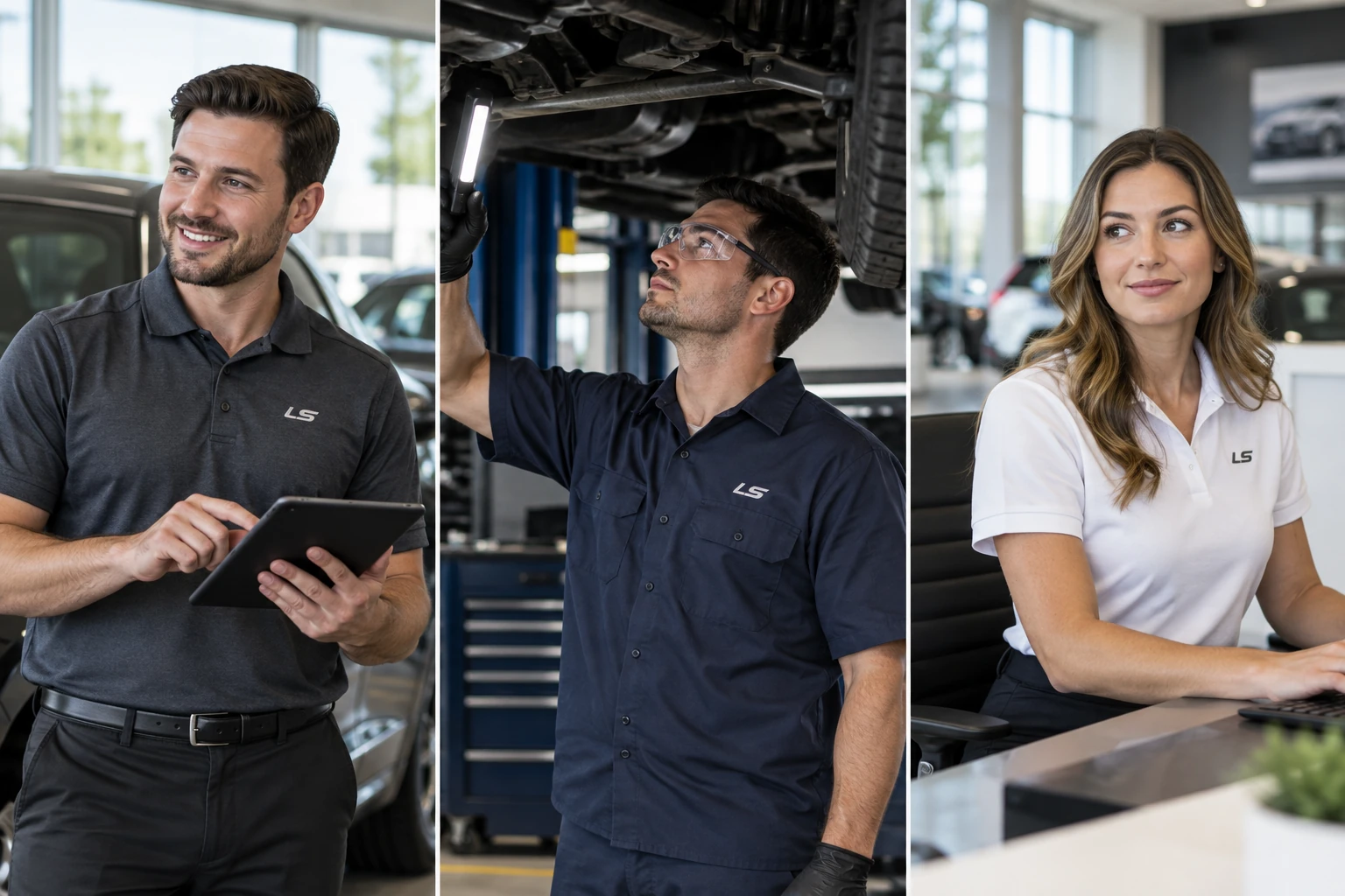 Service adviser technician and dealership employee