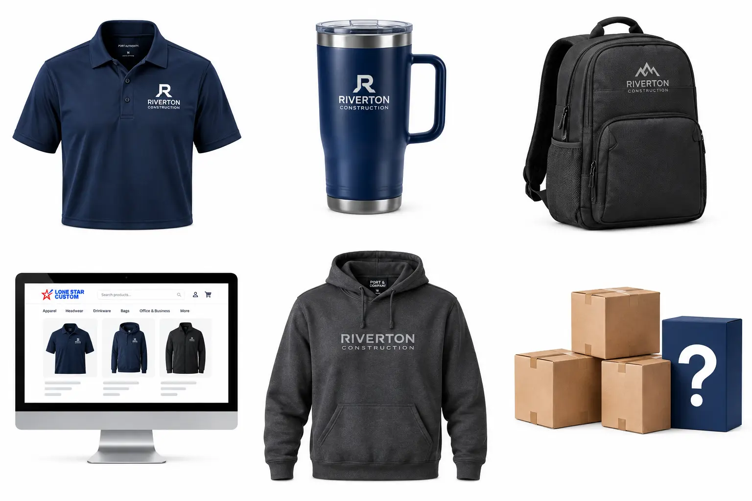 Branded apparel and accessories for a coordinated employee kit