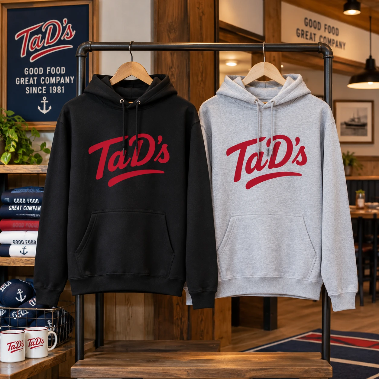 TaD’s branded apparel and merchandise examples