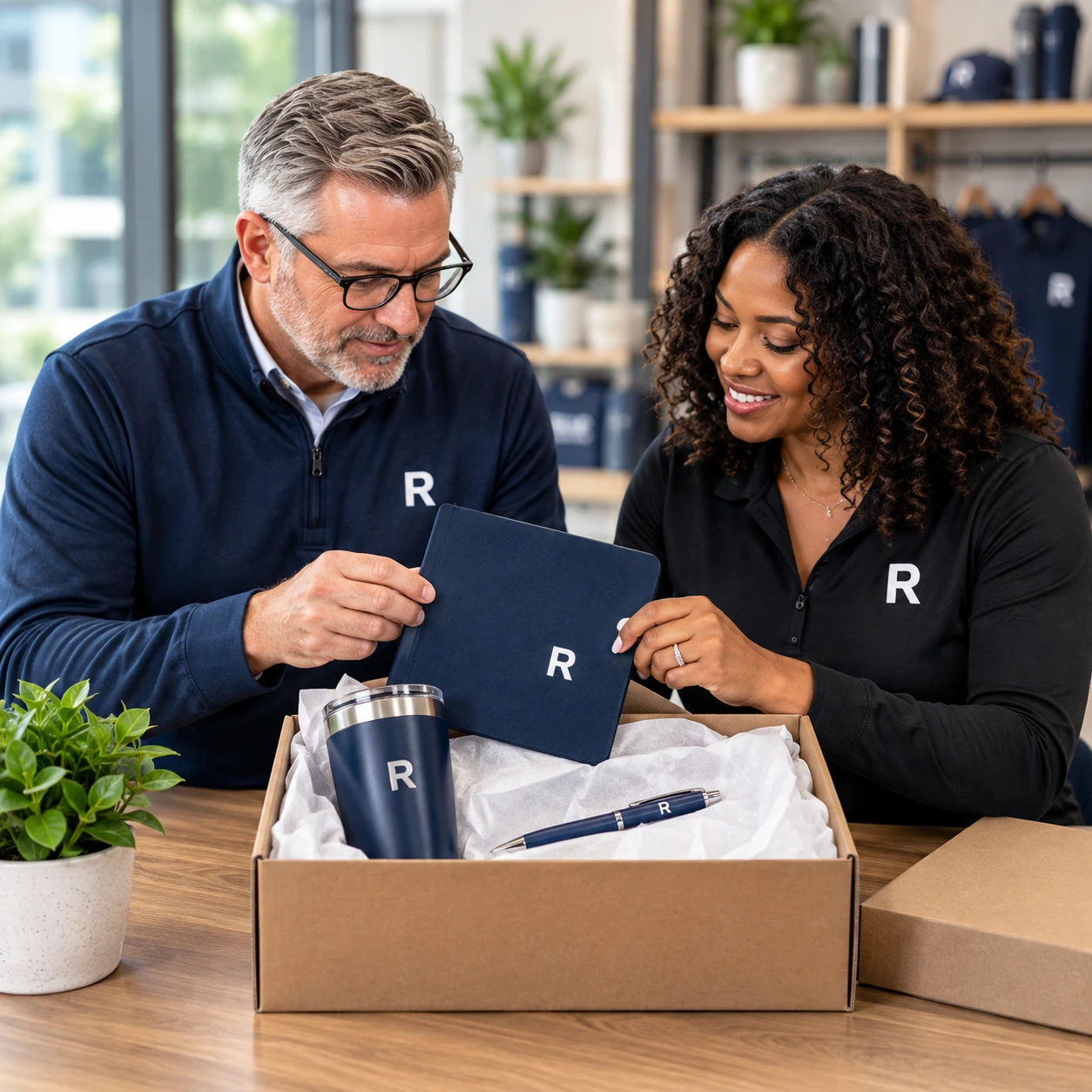 Illustrative branded client gifts