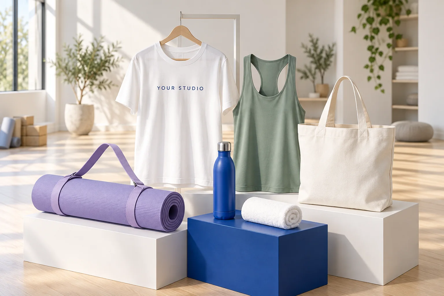 Yoga Studio Merchandise product collection concept