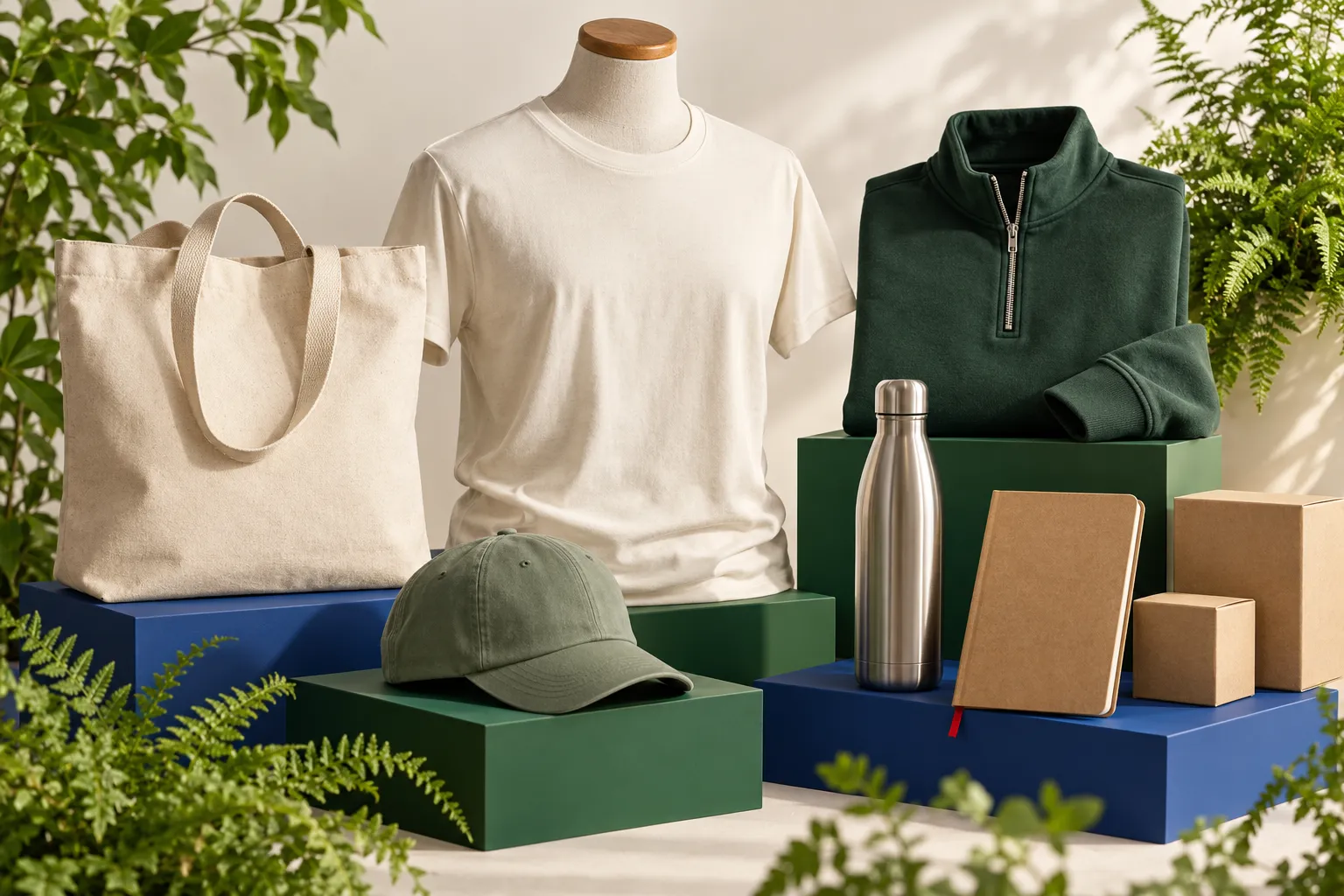 Premium merchandise collection with weekender, apparel, journal and drinkware