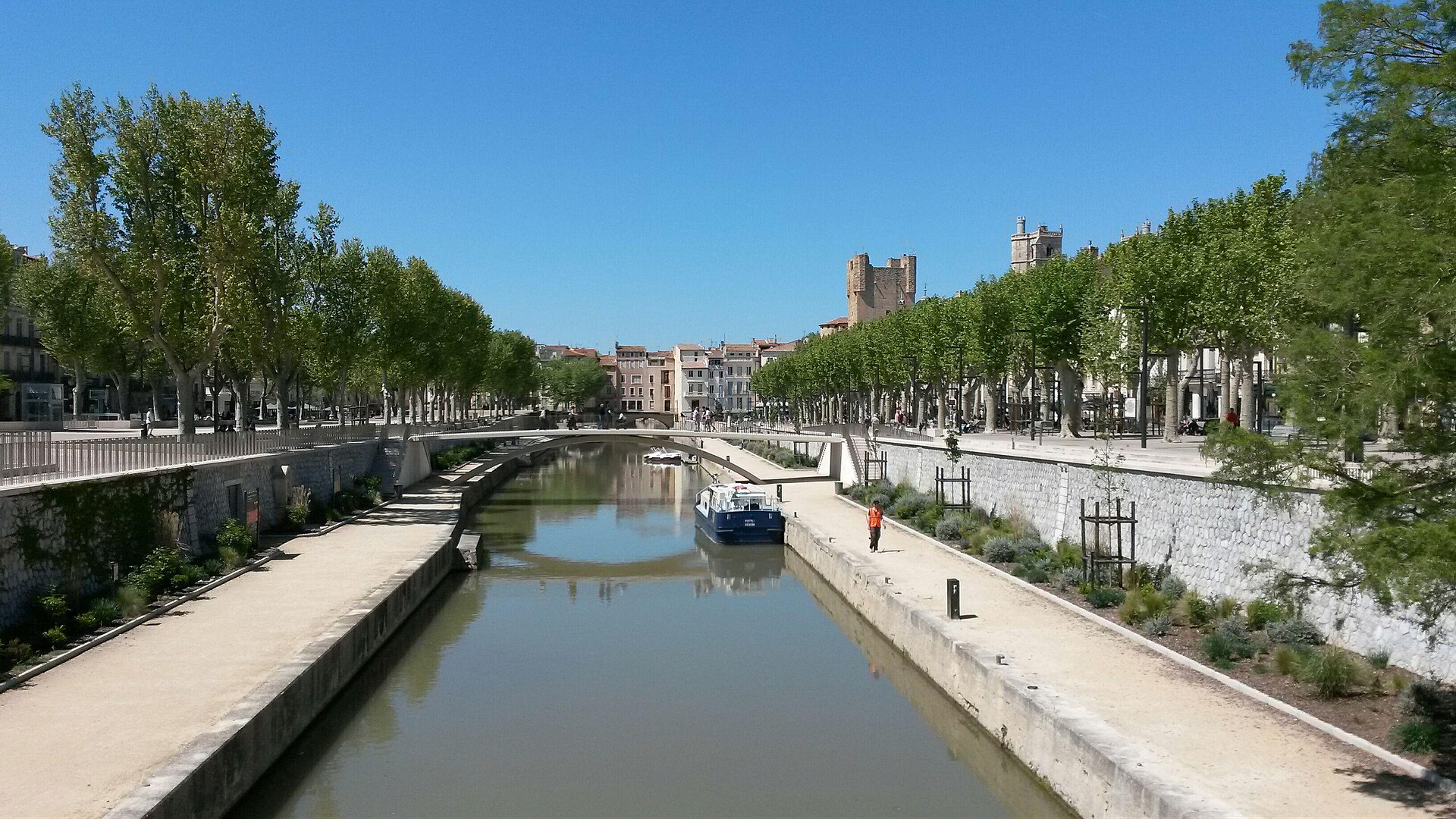 Le canal de la Robine à Narbonne, dans l'Aude