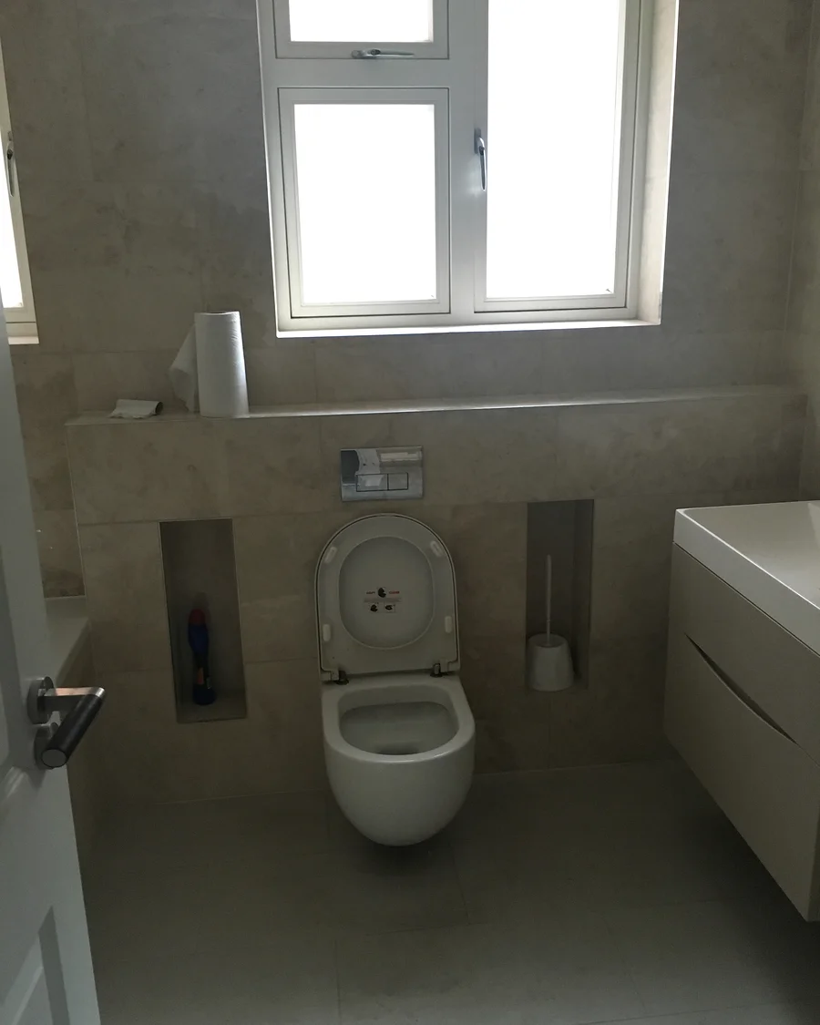 Regent’s Park Residence · Bathroom vanity and sanitaryware — installation photographs