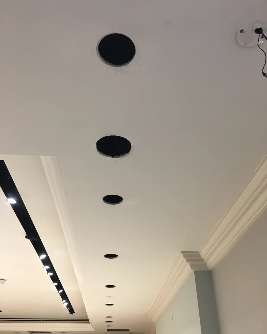 NU · King’s Road · Ceiling recesses and linear lighting — installation photographs