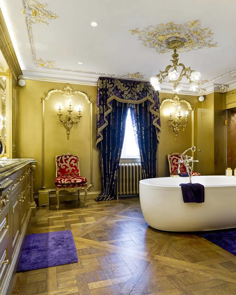 Marble & stone · Freestanding bath and traditional interior finishes