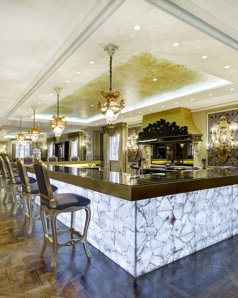 Marble & stone · Island and stone surfaces within the kitchen