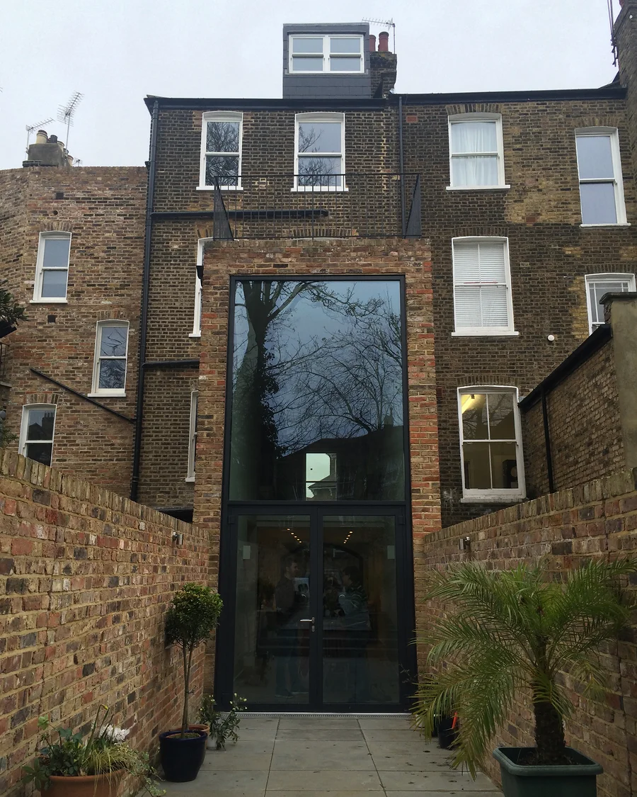 Glass details · Full-height glazing to the rear of a house