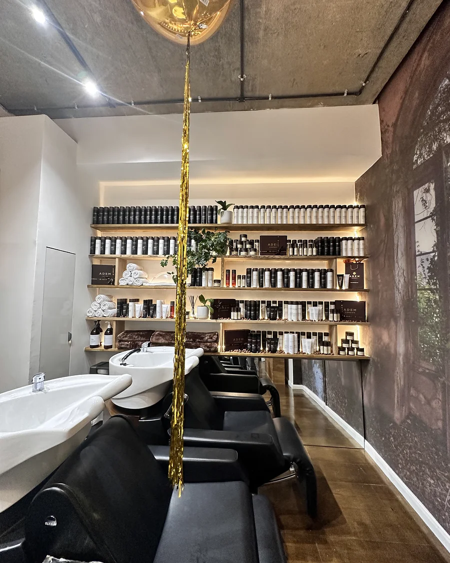 Adem · Ebury Street, Victoria · Wash stations and illuminated product shelving