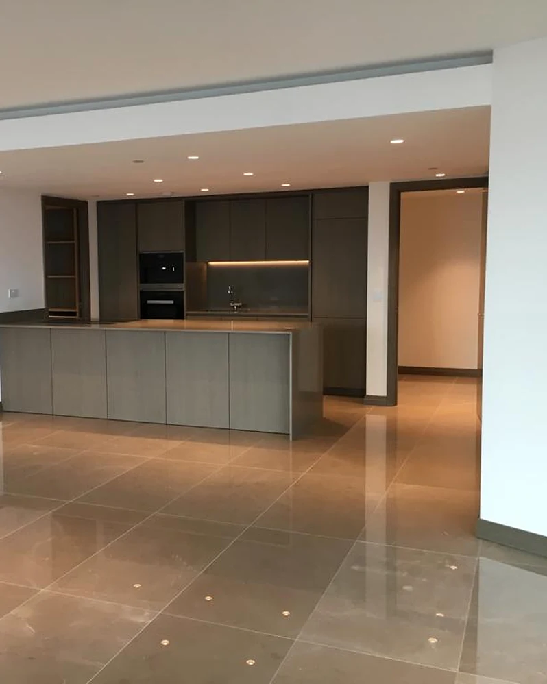 Blackfriars · fitted kitchen and island during installation