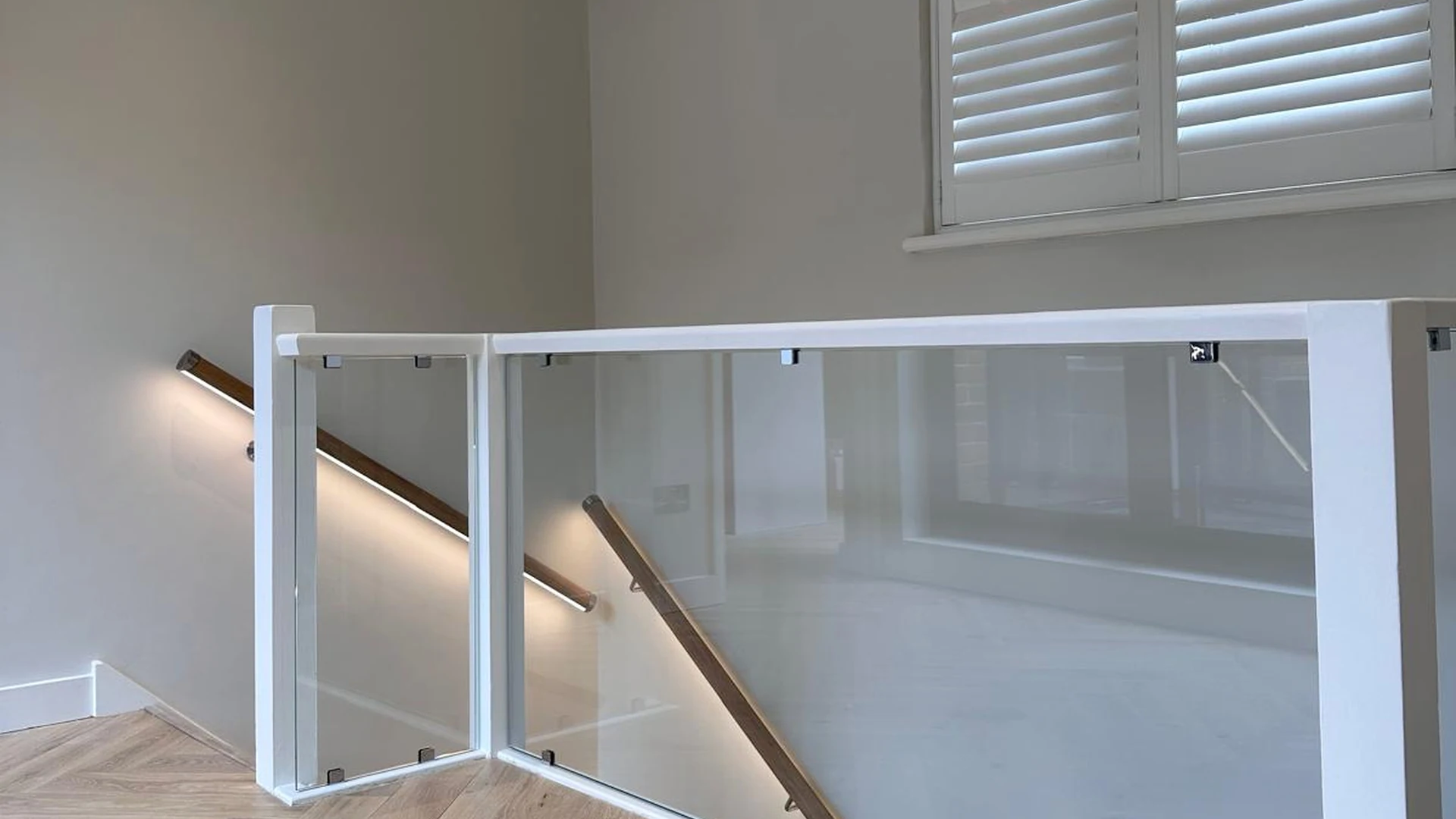 Staircase and timber flooring in the Holborn penthouse
