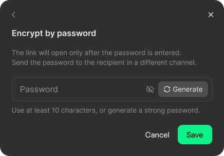 Encrypt by password dialog