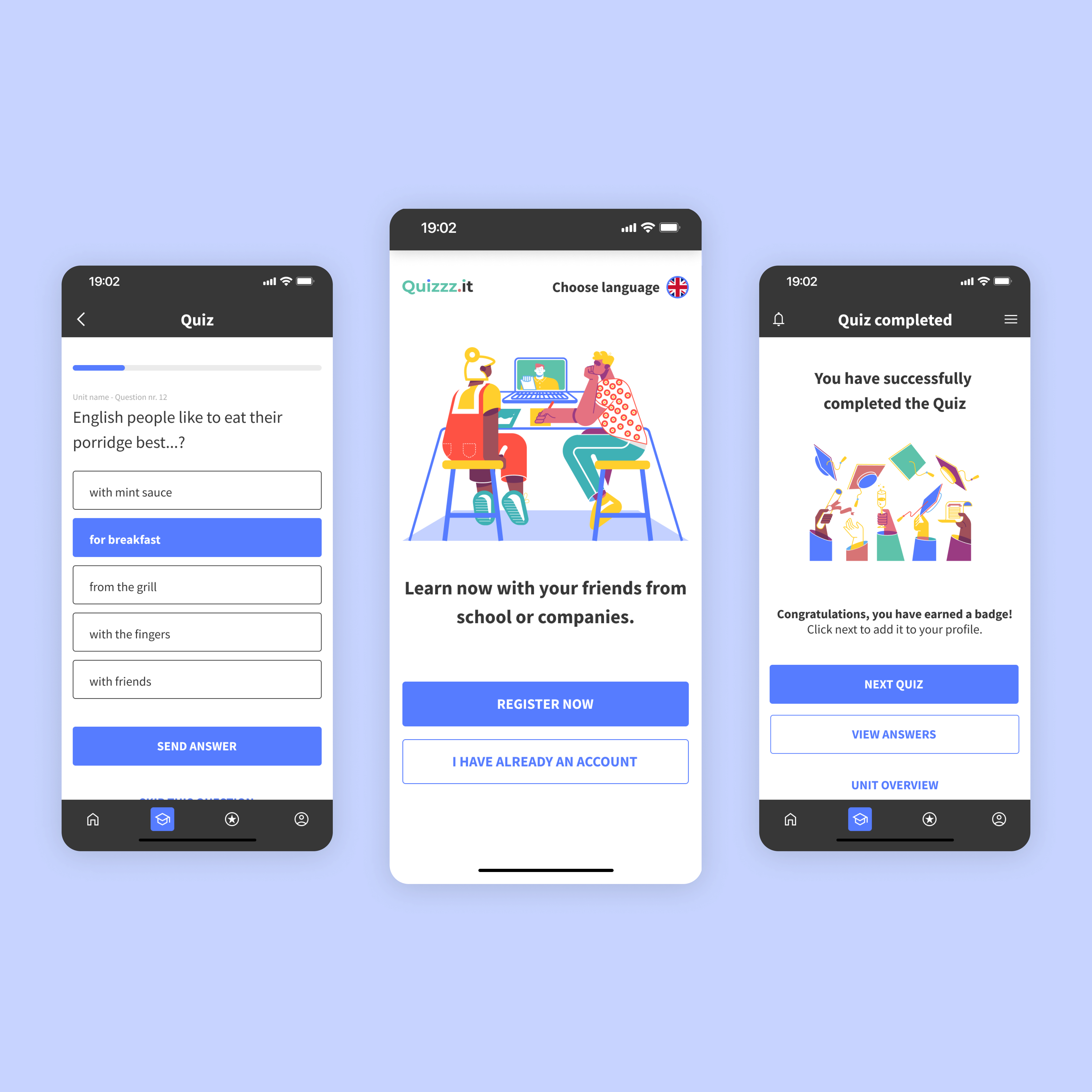 UX/UI Design für Quizzit E-Learning App – Mobile Learning Plattform mit Prototyping, Usability Konzept und Designsystem