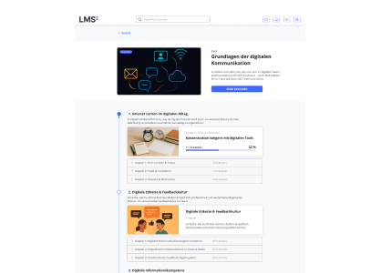 LMS2 Case Study – Lernplattform UX Design Übersicht