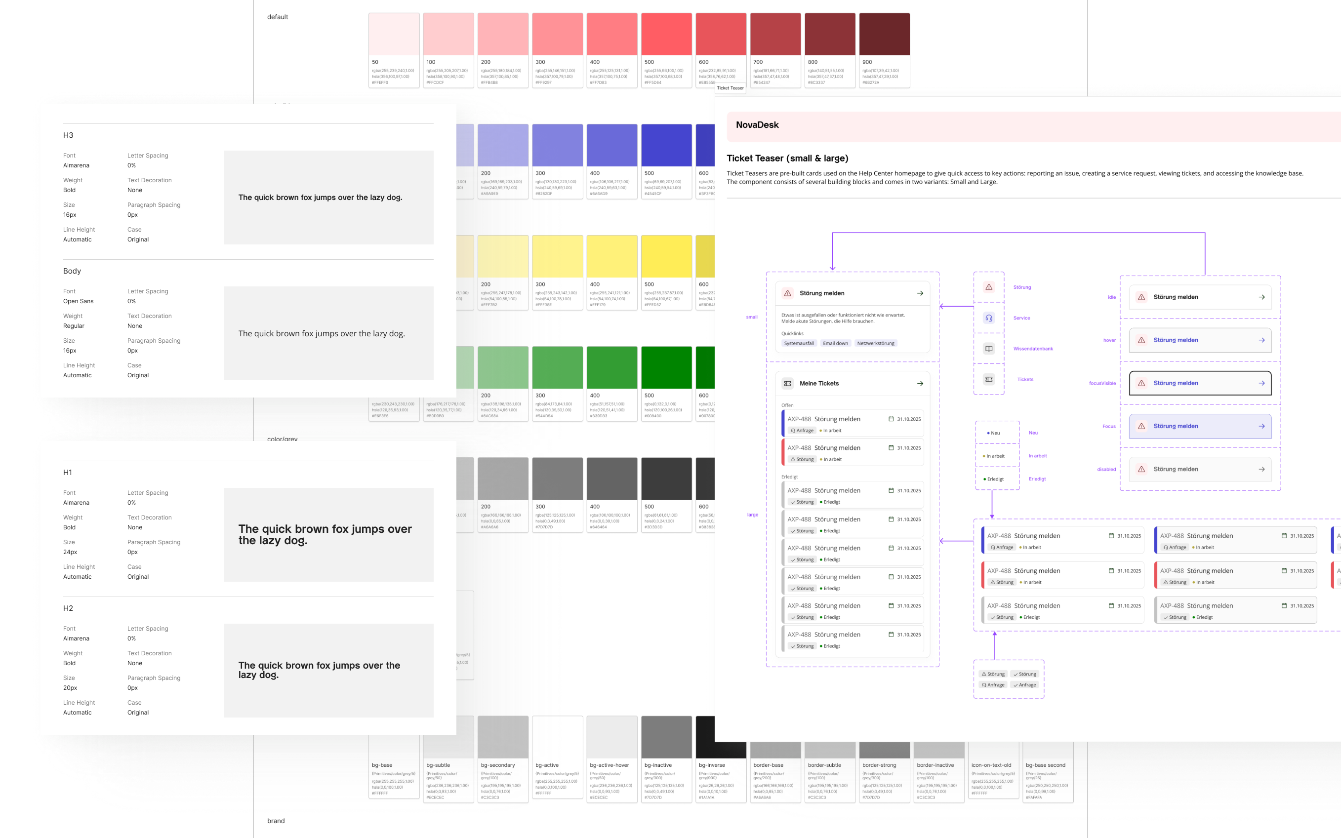 Design System Architecture Case Study – Komponentenbibliothek Übersicht