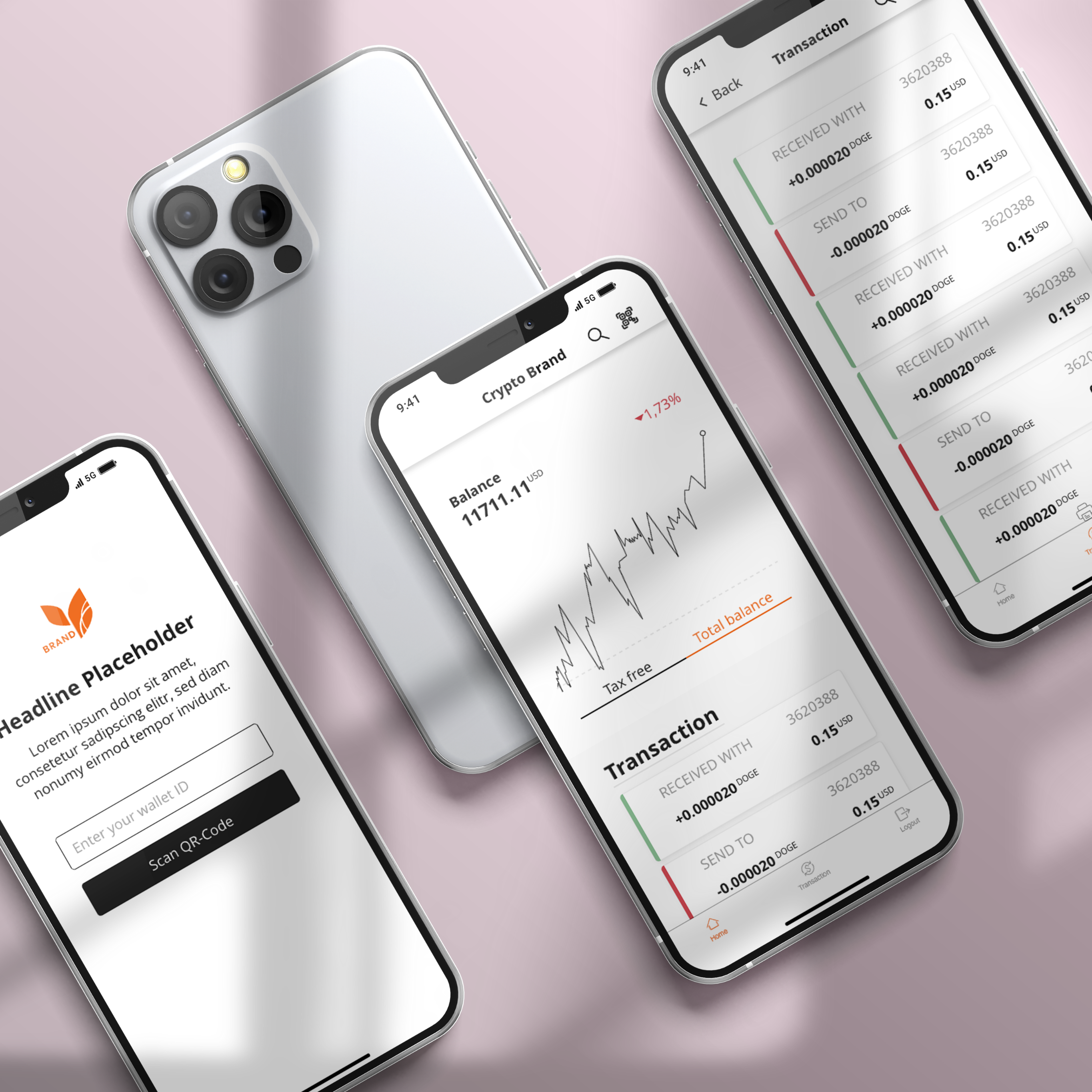 Mobile App UI Design für Krypto-Plattform
