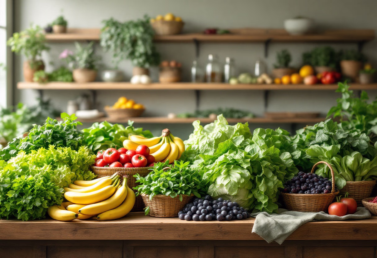 image of organic food section (for a grocery store)