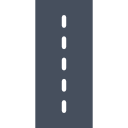 Dotted white line dividing dark gray road or surface vertically