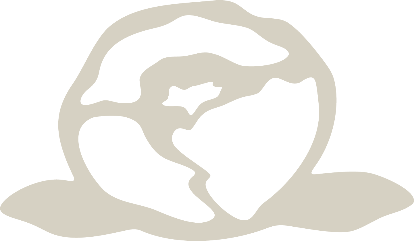 Cream-colored illustration of a peony.