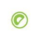 Green circular icon with a leaf inside, symbolizing eco-friendliness.