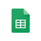 Icon of a green spreadsheet document with a table grid representing a spreadsheet file.