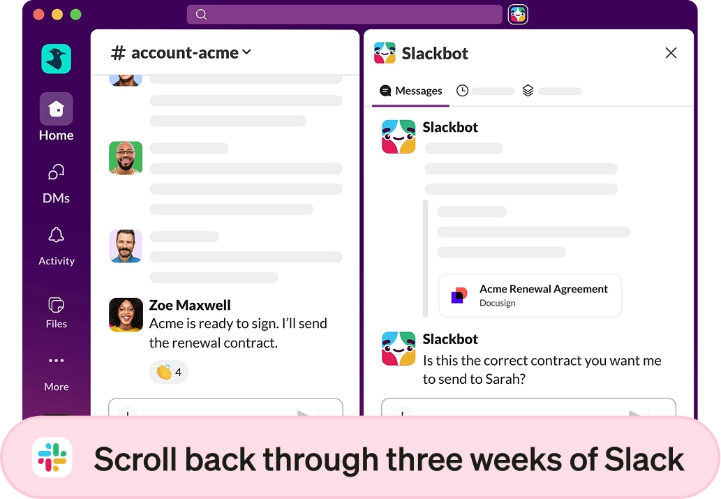 Scrolling back through Slack