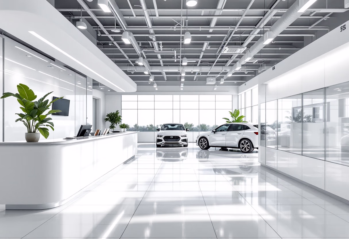 [background image] image of a welcoming reception area (for an automotive service).