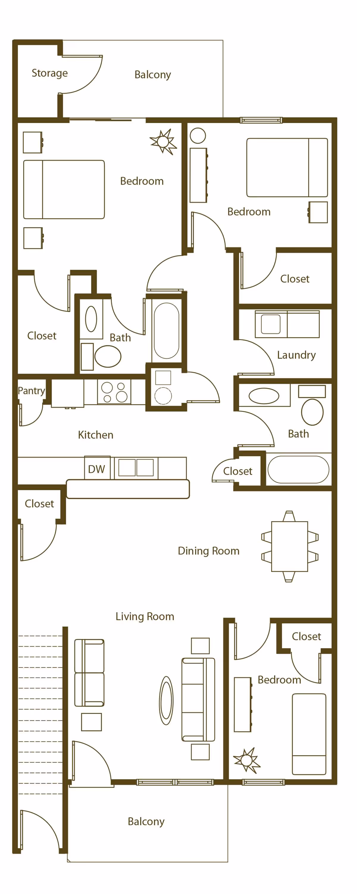 3 Bed 2.0 Bath layout