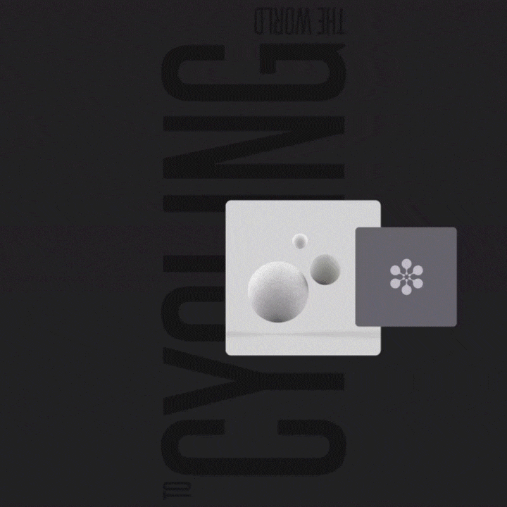 graphic composition with the text "CYCLING".