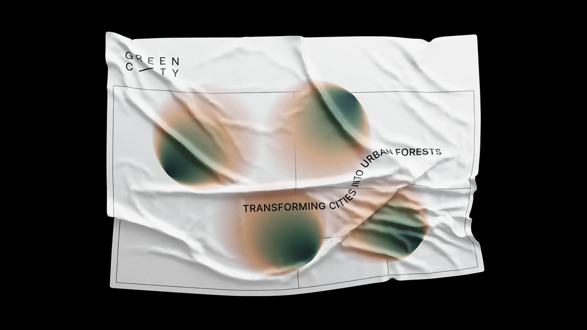 Textile with gradient spots and the Green City logo