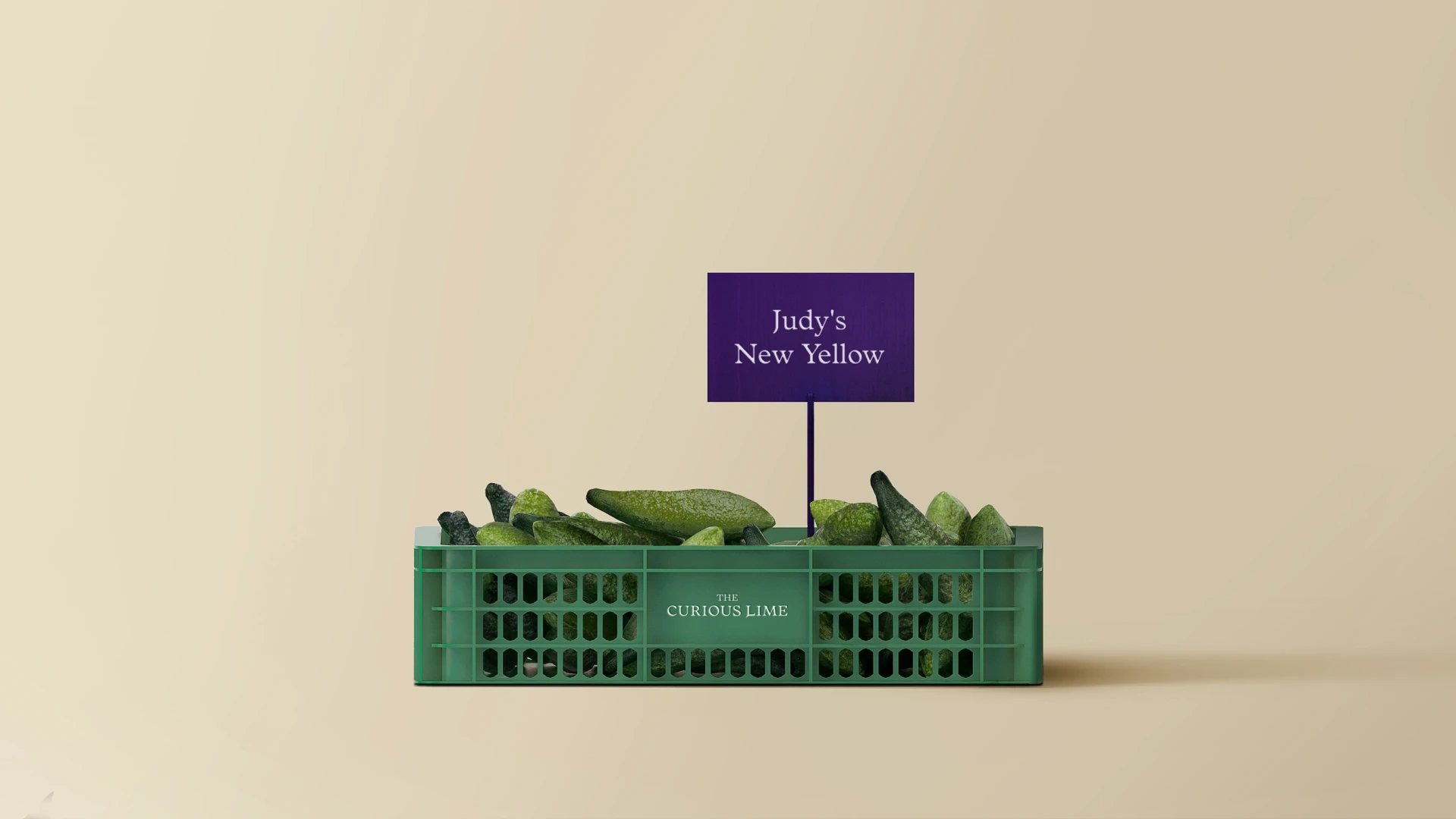 Basket design featuring the brand name. The basket contains finger limes.